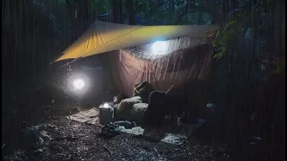 Solo CAMPING in RAIN ASMR