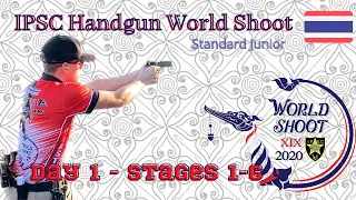 2022 IPSC Handgun World Shoot XIX | Pattaya, Thailand | Standard Junior | Day 1 | Area 1, Stages 1-6