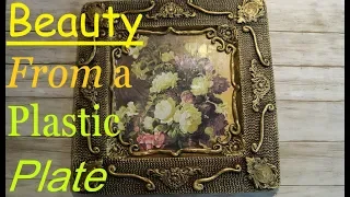 A beautiful DIY decor  from plastic plate with the Antique effect