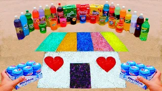 EXPERIMENT : How to make Rainbow HOUSE with Orbeez from Coca Cola , Dr Pepper, Mtn Dew vs MENTOS!