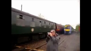 Train Spotter almost Killed By Train !!