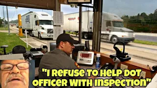 Truck Driver Refuses To Help DOT Officer With Inspection At Weigh Station 🤯