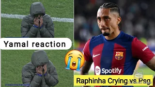 😭 Raphinha Crying as Barcelona fans Salute him vs PSG