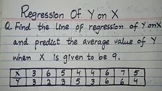 Regression Equation | How to Find Regression Equation | Regression of Y on X