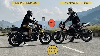 TVS Ronin 225 VS TVS Apache 200 || Drag Race 🔥|| shocking results😨