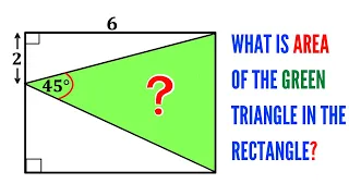 Can you find area of Green triangle in the rectangle? | Easy explanation | #math #maths #mathematics