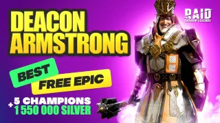 ⚔️FREE Deacon Armstrong Raid Shadow Legends⚔️ How to get free epic champion? | Build and Masteries