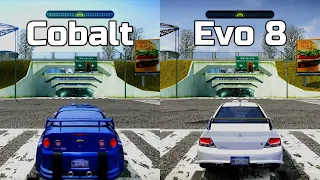 NFS Most Wanted: Chevrolet Cobalt SS vs Mitsubishi Lancer Evo 8 - Drag Race