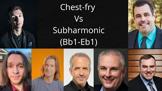Low notes compilation:Chest-fry vs Subharmonic's (Bb1-Eb1)