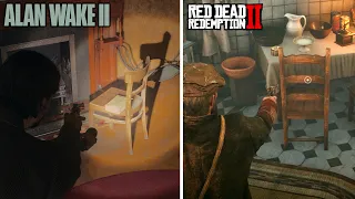 Alan Wake 2 vs Red Dead Redemption 2 | shooting a chair