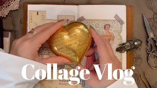 【collage vlog】耳心地の良いコラージュ📚ASMR🕊️Relaxing paper sounds🎵journal with me✂️