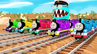 【踏切アニメ】あぶない電車 THOMAS FRIENDS RAINBOW COLORS Railroad Crossing Animation #train #3