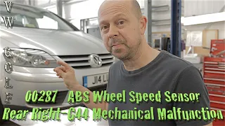 00287 ABS Wheel Speed Sensor, Rear Right-G44  Mechanical Malfunction.. VW Golf Plus..2008