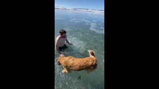 Guy Dives In Frozen Lake And Struggles To Come Back Up - 1105257