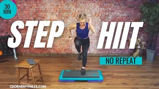 CARDIO HIIT STEP WORKOUT // 30 MIN // STEP INTERVAL // NO REPEAT