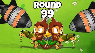 ROUND 99 WITH ONLY GLUE AND VILLAGE? IS THIS EVEN POSSIBLE??? - Bloons TD 6 Challenges