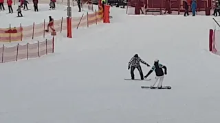 Впервые на сноуборде. Прикол. Чулково 2020. First time on snowboard.