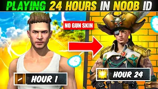 PLAYING 24 HOURS NONSTOP FOR GRANDMASTER IN NOOB ID 😱|| NO GUN SKIN || FREE FIRE 🔥 EP-1