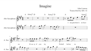 "Imagine" - John Lennon (Alto Sax Duet | Sheet music | Lyrics | Chords)