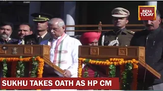Watch: Sukhvinder Singh Sukhu Takes Oath As 15th CM Of Himachal, Mukesh Agnihotri As His Deputy