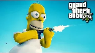 Gta 5 Mods – The Simpsons /w Homer Simpson VS Military! (Gta 5 Pc Mods For Kids)