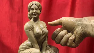 Making a smilling girl with clay | mitti ki gudiya banana | clay art
