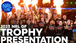 2023 NRL Grand Final trophy and Clive Churchill medal presentation | NRL on Nine