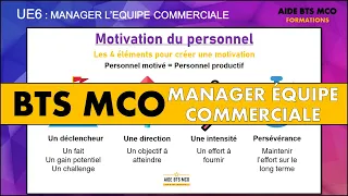 AIDE BTS MCO | Quels sont les 4 éléments fondateurs de la motivation ? | U6 MANAGEMENT D'EQUIPE