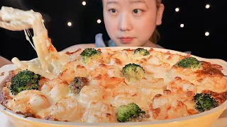 ASMR 海老チーズグラタン Shrimp Cheese Gratin 새우 치즈 그라탕【咀嚼音/大食い/Mukbang/Eating Sounds】