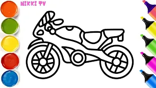 Cute Bike Easy and Beautiful drawing easy with colours