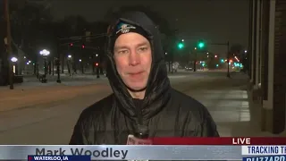 Sports reporter is not enjoying the cold