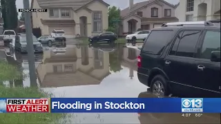 Rain Brings Flooding In Stockton