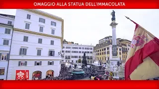 Papa Francesco-Omaggio alla Statua dell'Immacolata 2019-12-08