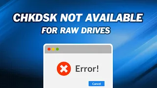 Fix CHKDSK Is Not Available For RAW Drives in Windows 10｜Format RAW Drives