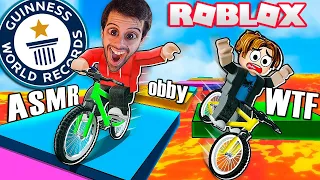 ASMR MOUTH SOUNDS ROBLOX SPEED RUN "OBBY BUT YOU'RE ON A BIKE"  (WORLD RECORD)