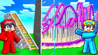 Nico vs Cash ROLLER COASTER Build Challenge!