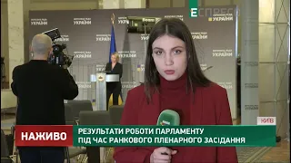 Результати роботи Парламенту під час ранкового пленарного засідання