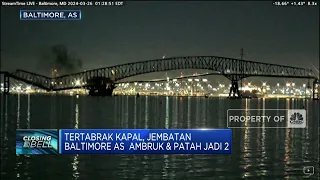 Tertabrak Kapal, Jembatan Baltimore AS Ambruk