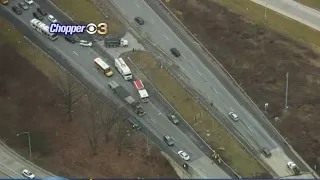 Overturned dump truck causes closure of I-76 eastbound lanes