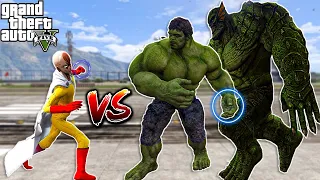 GTA 5 - SAITAMA VS HULK AND ABOMINATION | EPIC BATTLE!