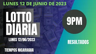Resultados | Diaria 9:00 PM Lotto Nica Lunes 12 de junio de 2023. Loto Jugá 3, Loto Fechas