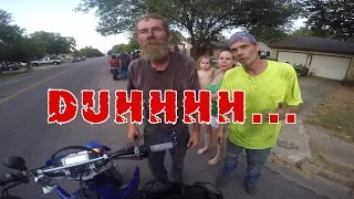 IDIOT THROWS METAL AT BIKER