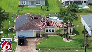 Drone video shows tornado damage in Palm Coast