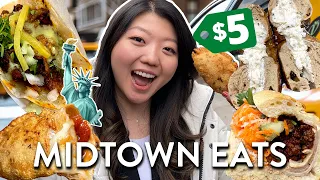 WHAT TO EAT IN MANHATTAN! Midtown New York Food Tour 🗽 (tacos, bagels, empanadas & more!)