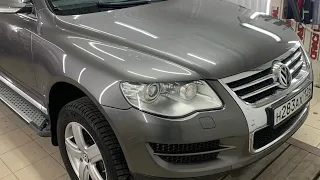 Volkswagen Tuareg установка bi led линз в адаптивные фары.