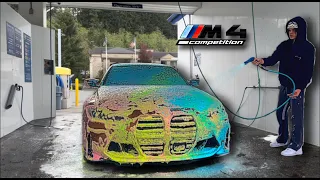 Professionally Detailing my BMW G82 M4 Comp for the 1st time! (How to Use Self Car Wash)