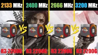 Ryzen 3 2200G APU vs RAM DDR4-2133 vs 2400 vs 2666 vs 3200 MHz