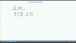 Mnożenie ułamków zwykłych - Matematyka Szkoła Podstawowa i Gimnazjum