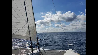 Walkthrough of Lagoon 620 6 cabin sailing catamaran and footage under sail