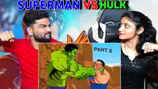 Hulk Vs Superman PART 2 --Taming The Beast II REACTION | MR & MRS BANIYA